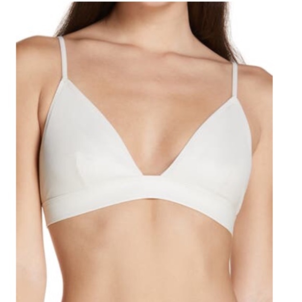 Free People Intimately Katrina Faux Leather Bralette In Creme Size Medium